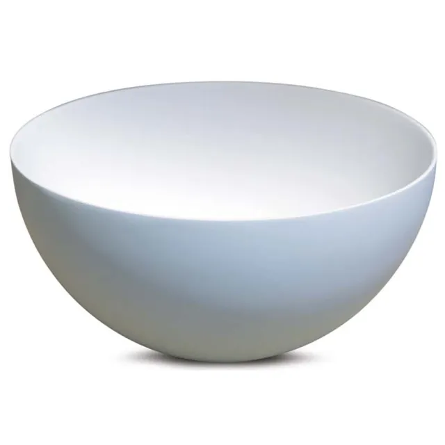 Fontein Opzetwastafel Luca Sanitair Ø24cm Dunne Rand 12cm Hoog Solid Surface Wit