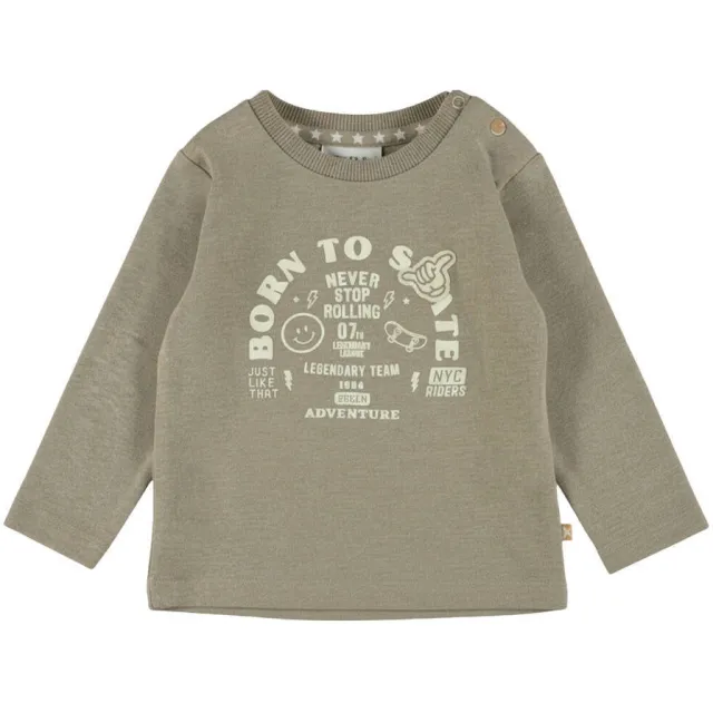 Dirkje rechtvallende longsleeve met print kaki, foto 2