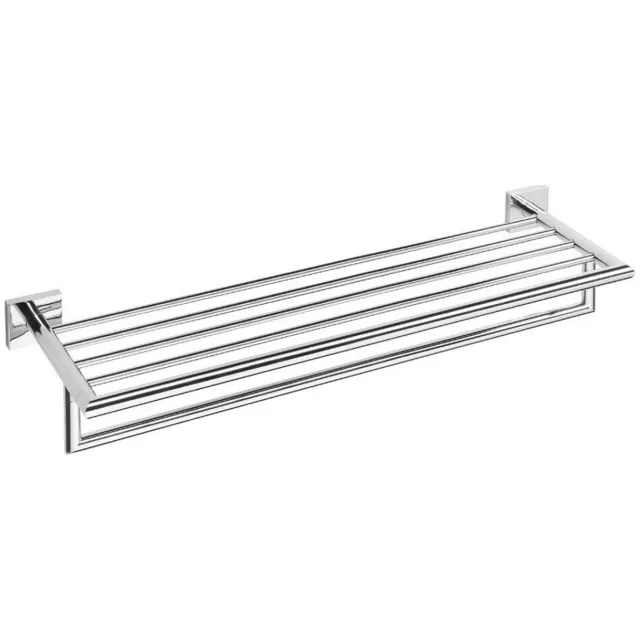 Sapho Dubbele Handdoekhouder Sapho X-Square Hangend met Plankopslag 65x21.5 cm Chroom