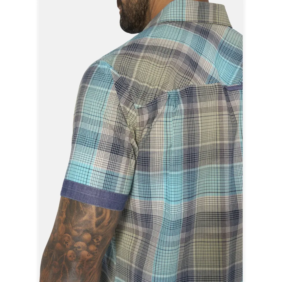 Jan Vanderstorm +FIT Collectie regular geruit casual overhemd Plus turquoise, foto 5