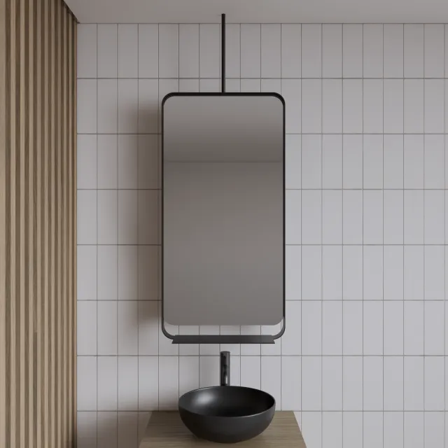Gliss Design Astra spiegel mat zwart
