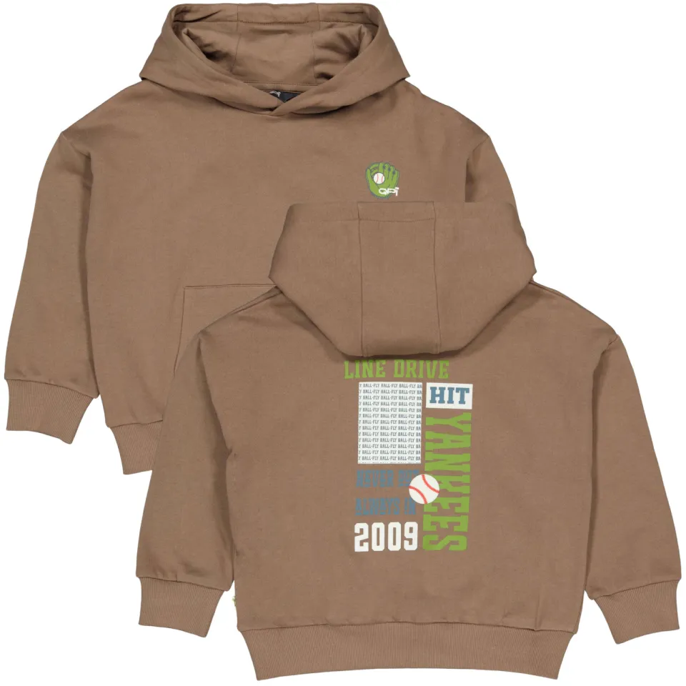 QPI hoodie met backprint - bruin, foto 3