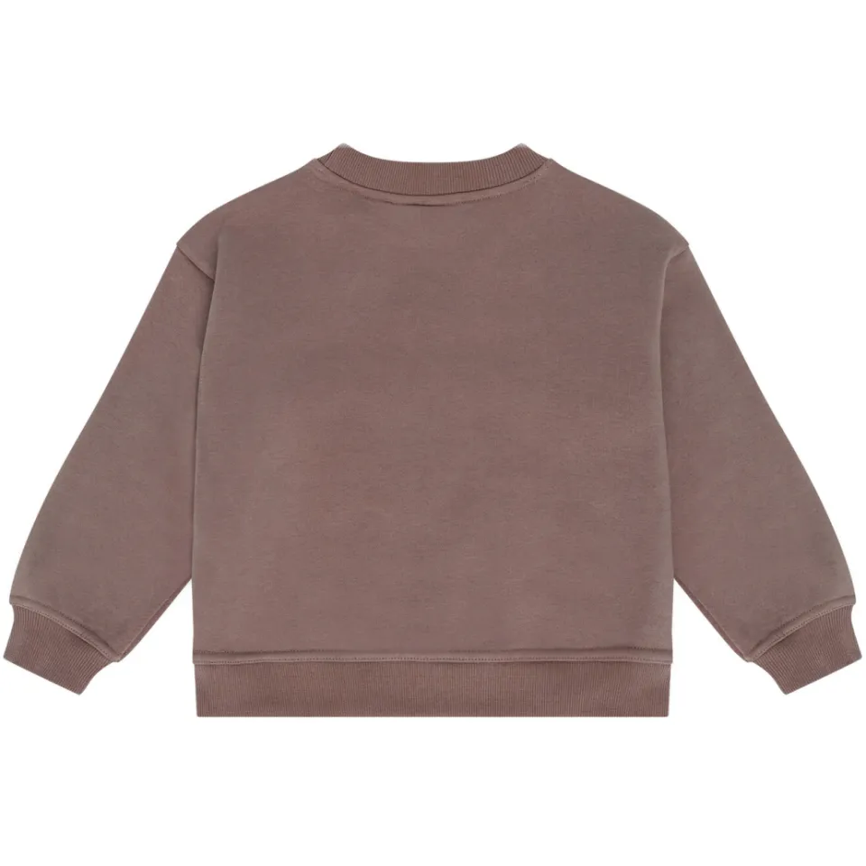Daily7 oversized sweater met print - bruin, foto 3