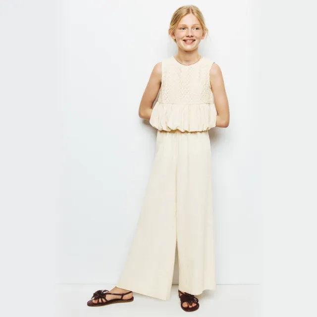 Mango Kids casual broek lichtbeige
