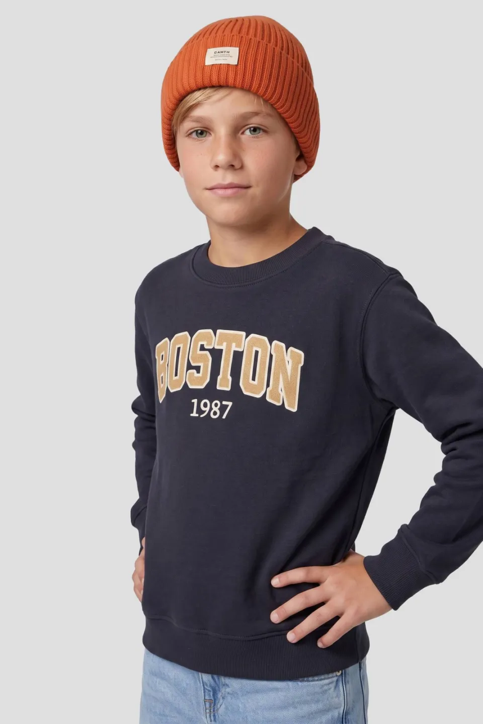 Me & My Monkey sweater met tekst donkerblauw, foto 5