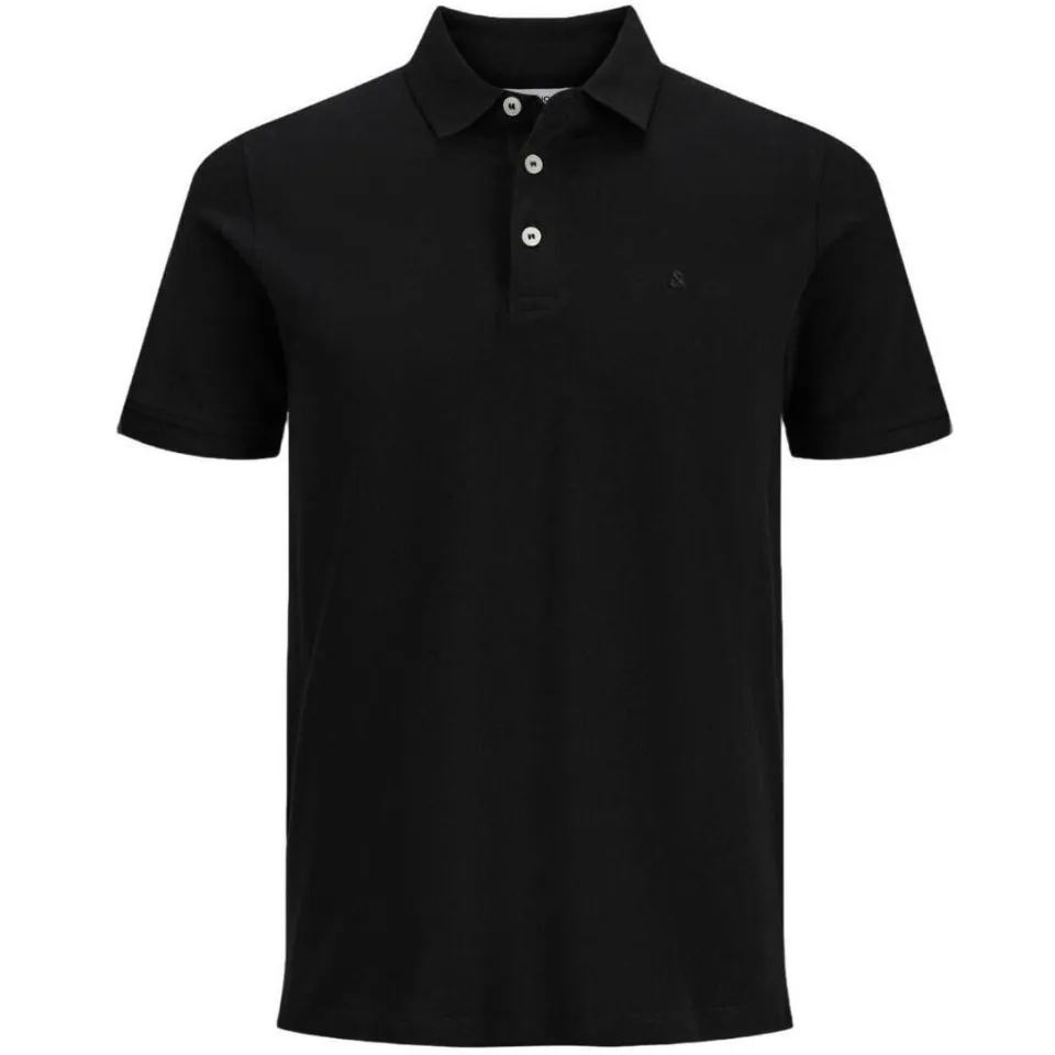 Jack & Jones ESSENTIALS slim fit polo JJEPAULOS van katoen black, foto 3