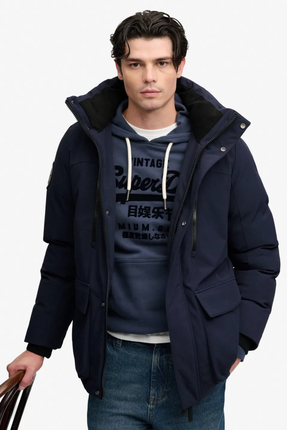 Superdry winterparka - marineblauw, foto 3