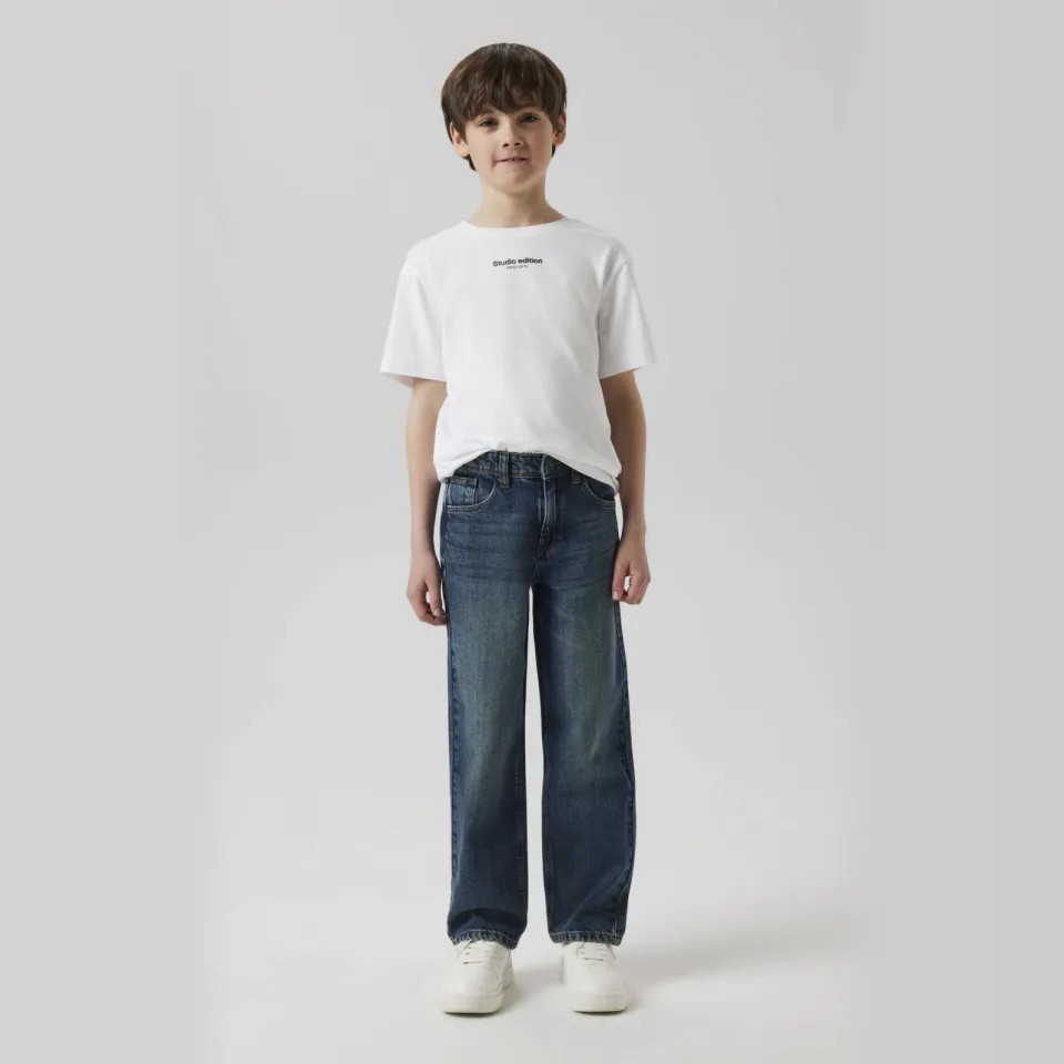 NAME IT KIDS loose fit jeans dark blue denim