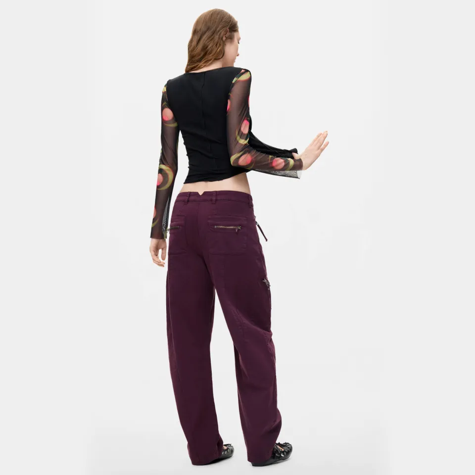 Desigual Zippers cargobroek paars, foto 3