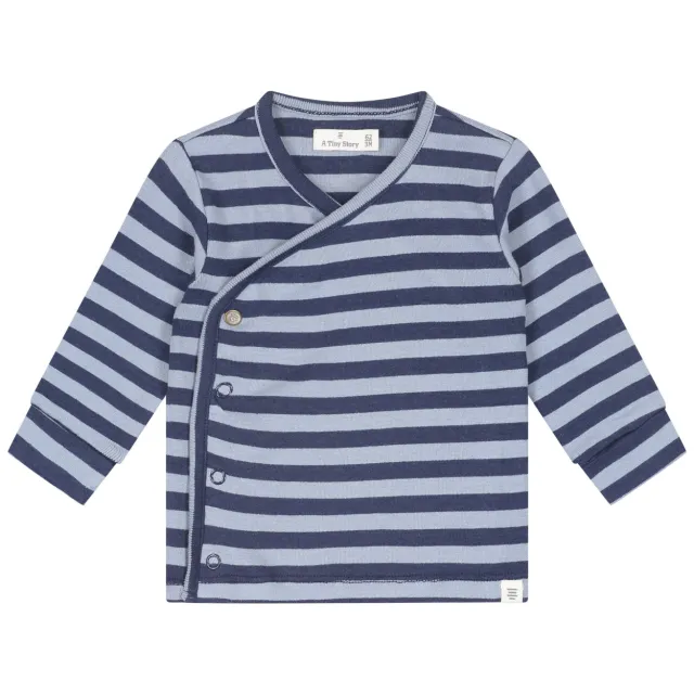 A Tiny Story gestreepte longsleeve donkerblauw, foto 2