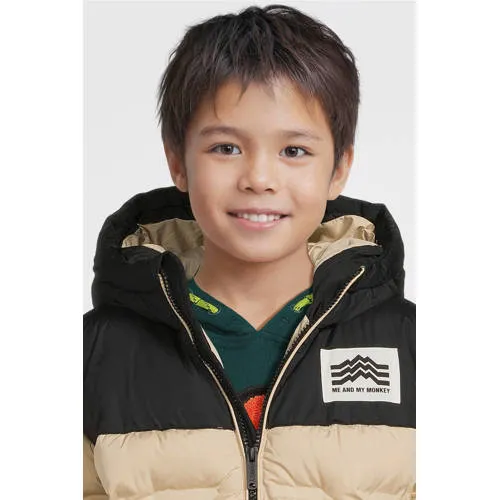 Me & My Monkey colourblock heatseal pufferjas beige, foto 6