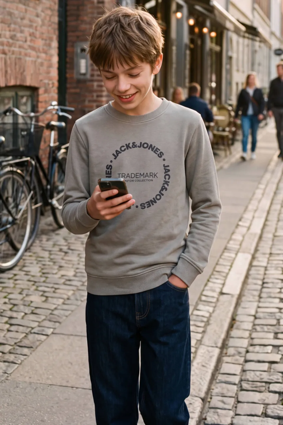 Jack & Jones JUNIOR sweater met tekst - groen, foto 7