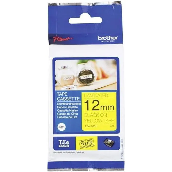 Brother TZe-631S Tape Zwart op geel (12 mm)