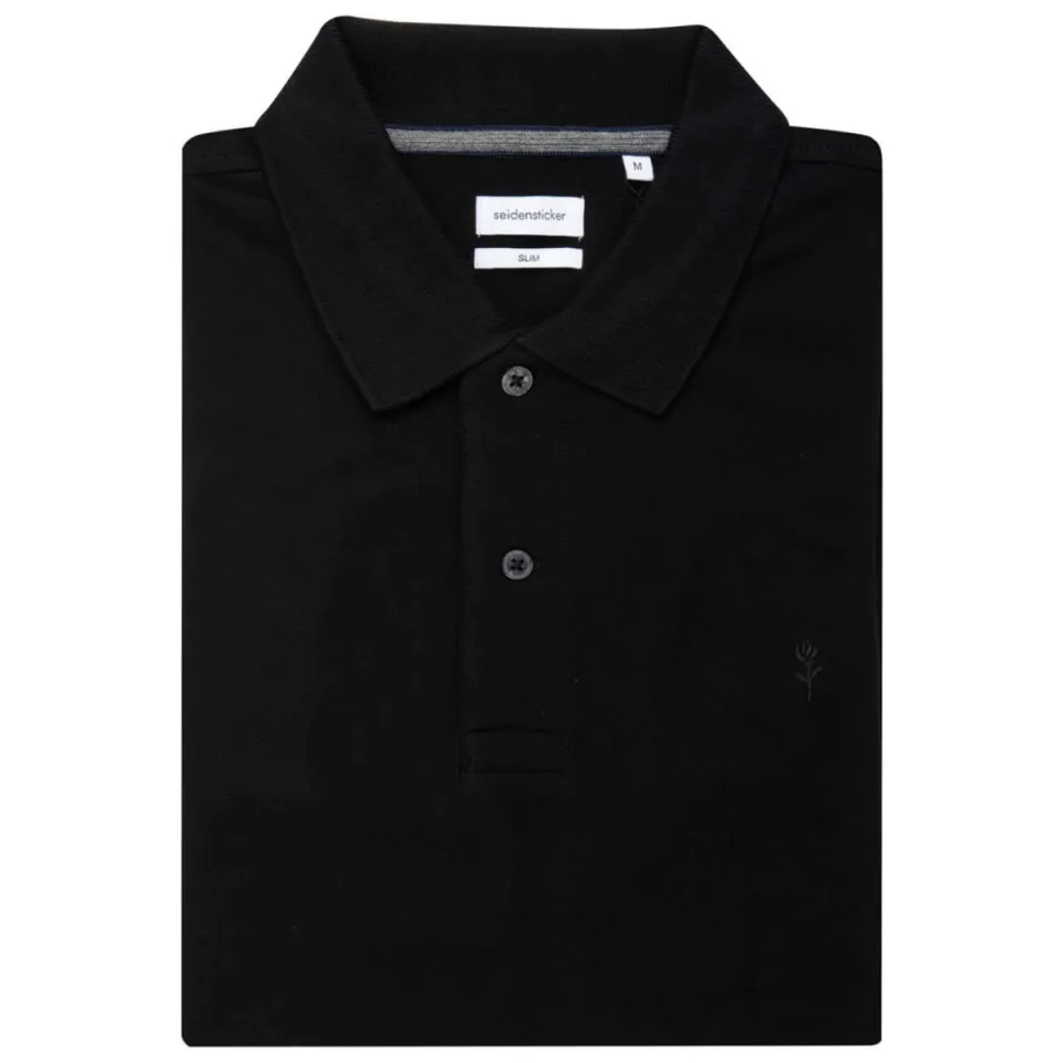 Seidensticker slim fit polo zwart, foto 3