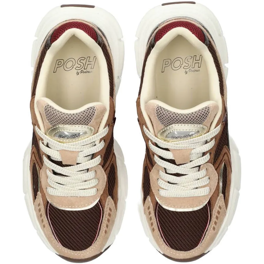 POSH by Poelman Poelman Lise lage sneakers bruin, foto 3