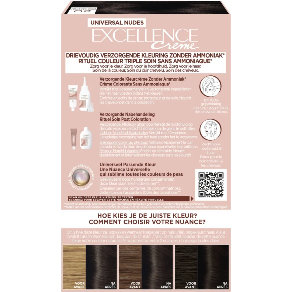 L'oréal Excellence Crème haarkleuring 2U universeel zeer donkerbruin