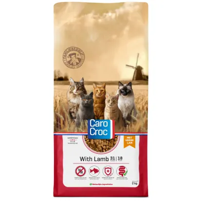CaroCroc droog kattenvoer met lam