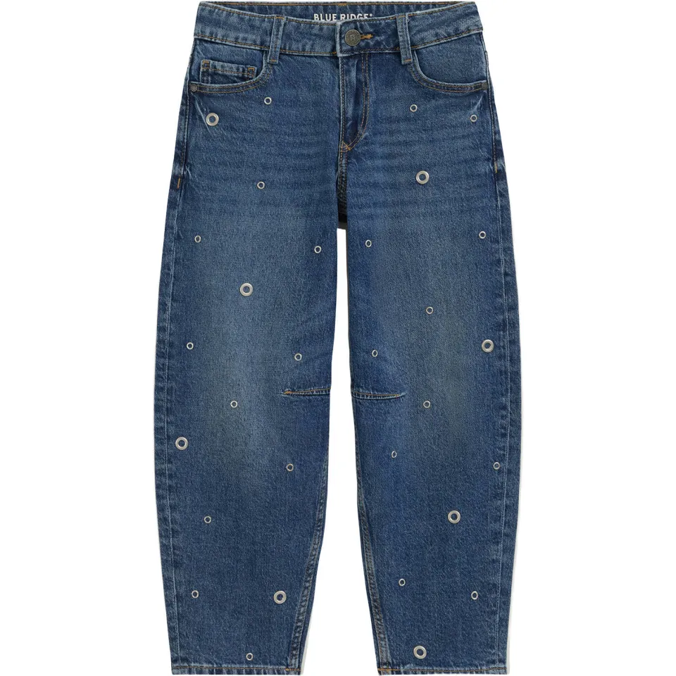 WE Fashion Blue Ridge barrel jeans met studs - easy blue denim, foto 2
