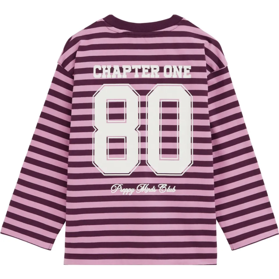 WE Fashion longsleeve gestreept donkerrood/roze, foto 4
