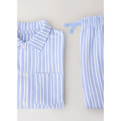 Mango gestreepte pyjama lichtblauw wit, foto 3