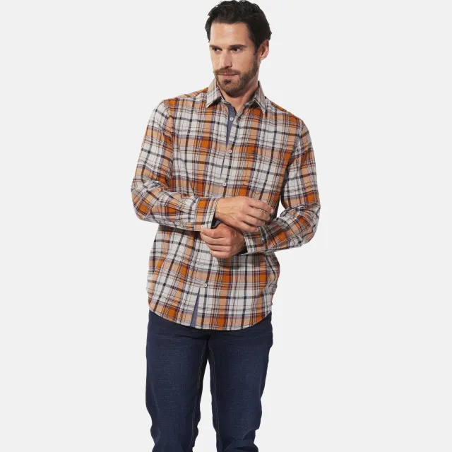 Babista regular fit geruite overhemd Plus Size - oranje
