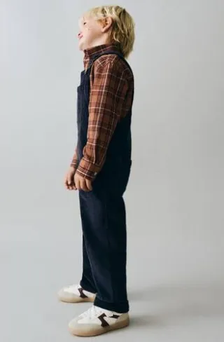 Mango corduroy tuinbroek marine, foto 4