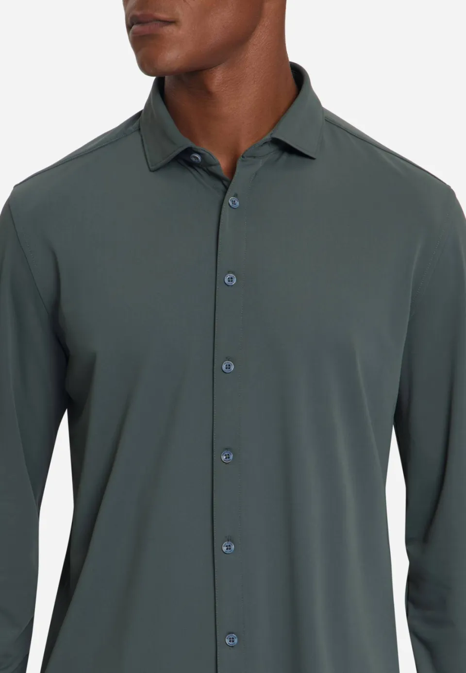 No Excess regular casual overhemd donkergroen dark steel, foto 5