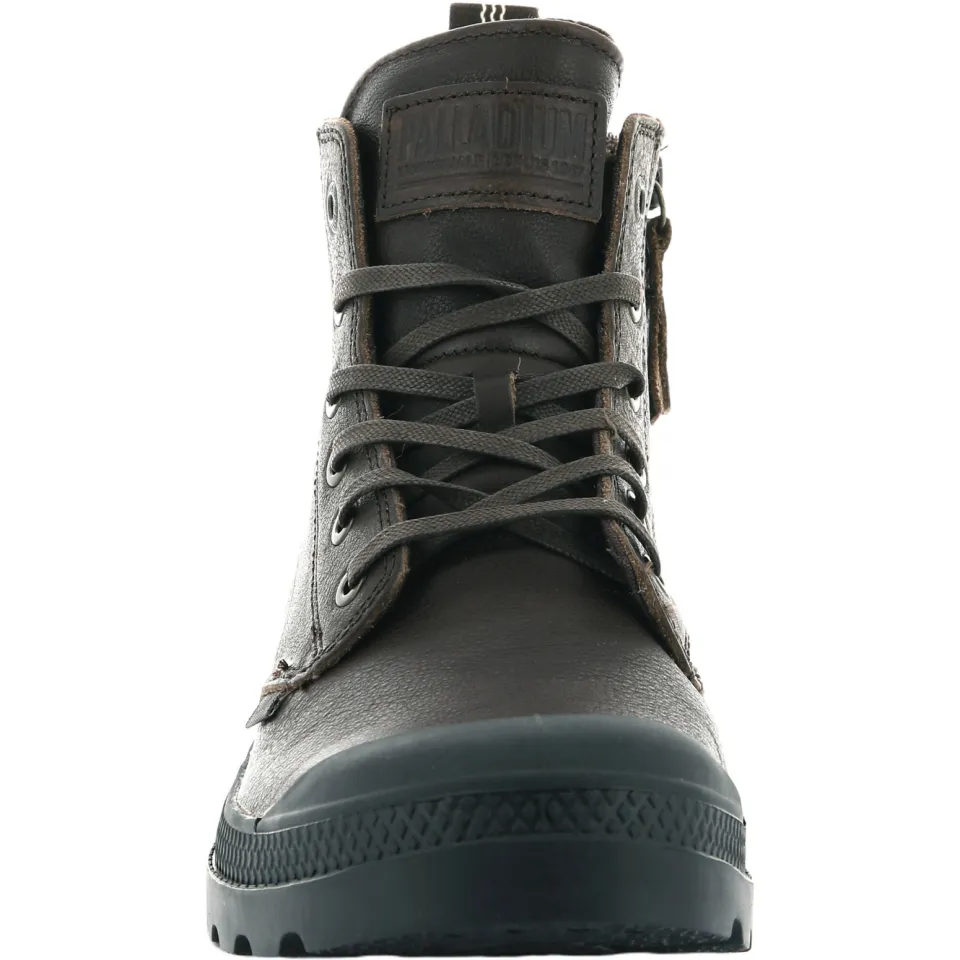 Palladium Pampa Zip leren sneakers met profielzool - donkerbruin, foto 4
