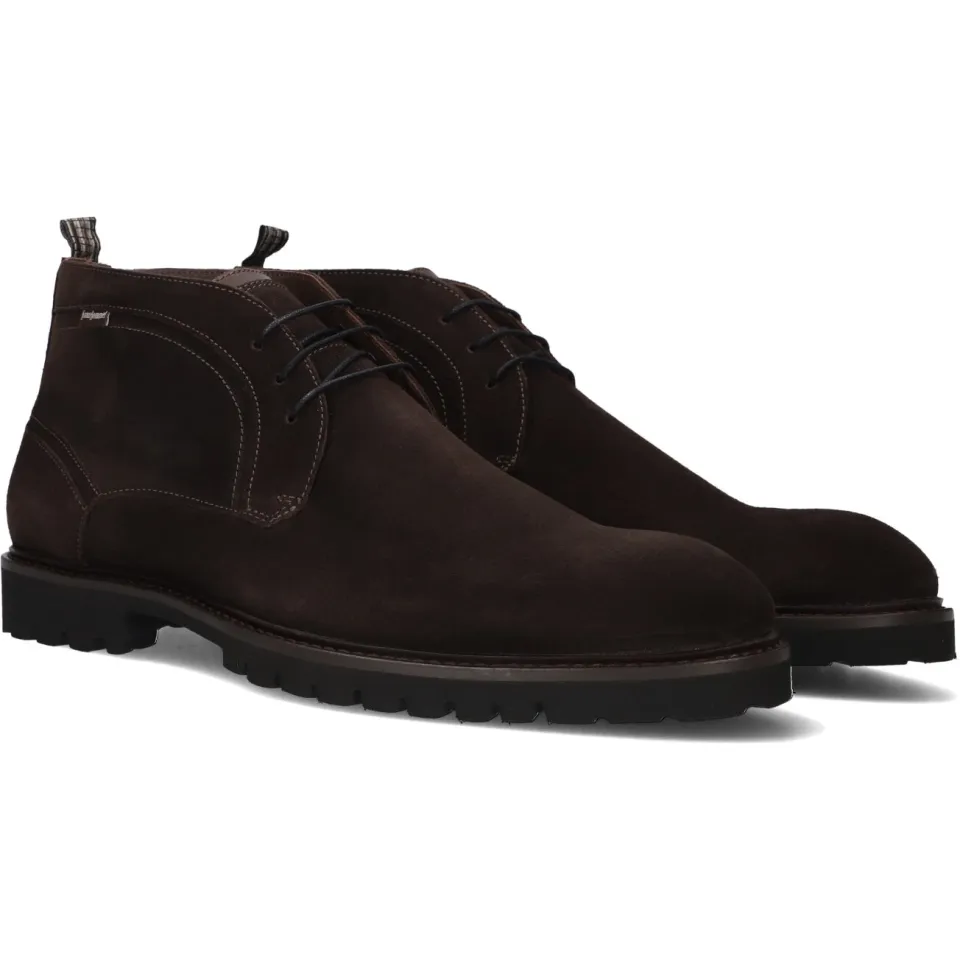 Floris Van Bommel De Floter 01.00 suède enkelboots donkerbruin donker bruin, foto 3