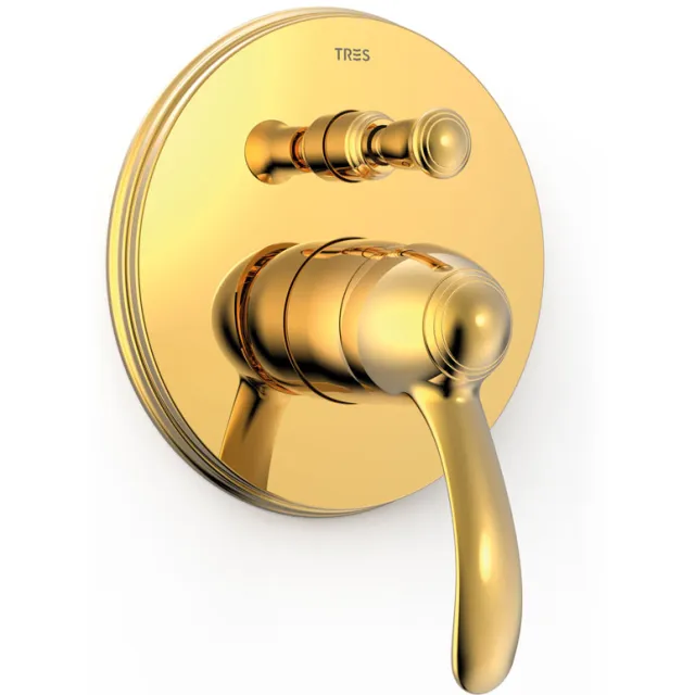 Tres Douchekraan Tres Clasic Inbouw 1 Hendel 2-Wegs Goud