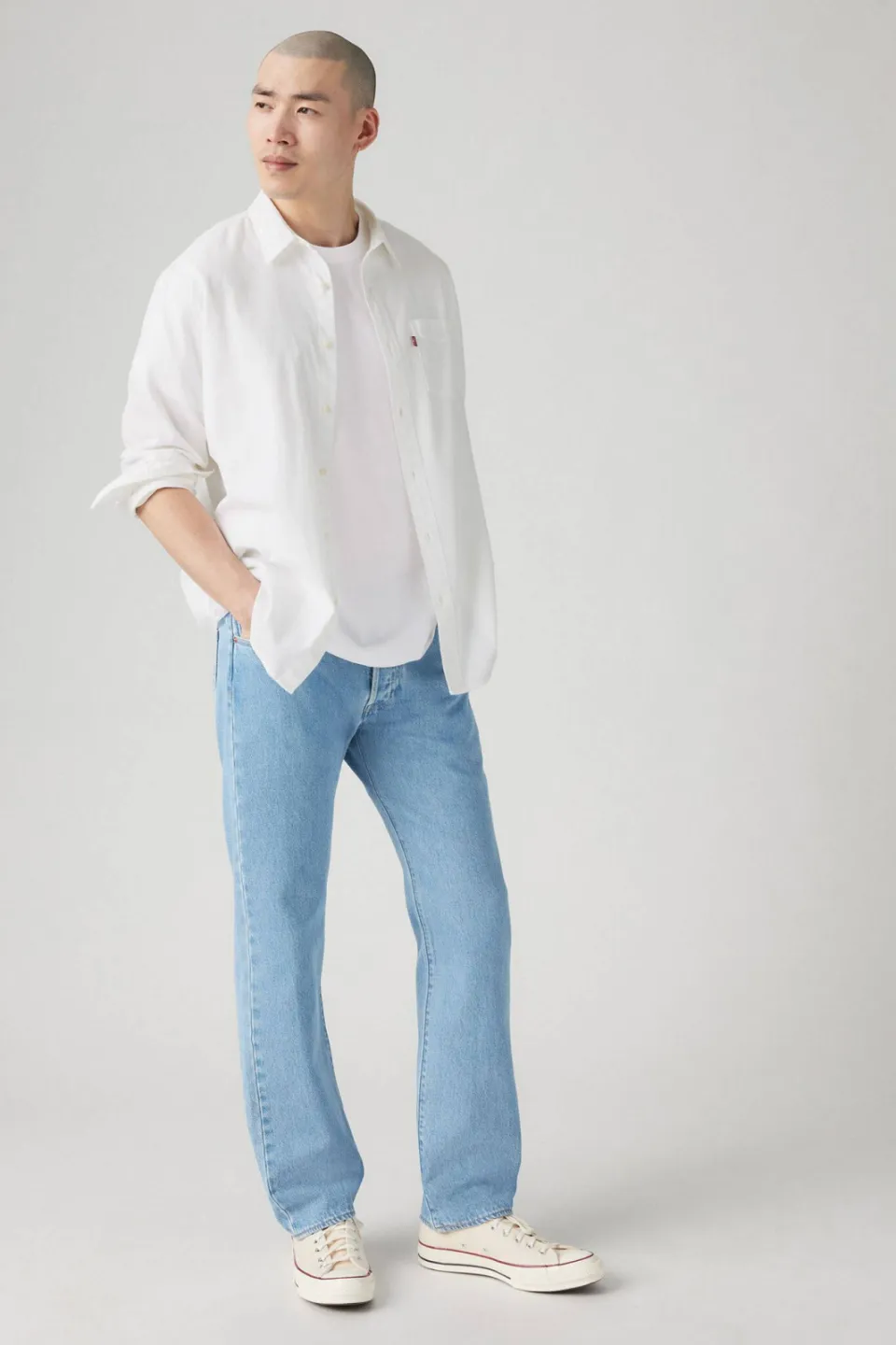 Levi's 501 straight leg jeans ferry building blue, foto 5