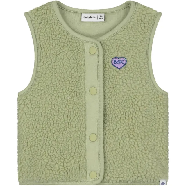 Babyface rechtvallende teddy gilet - groen
