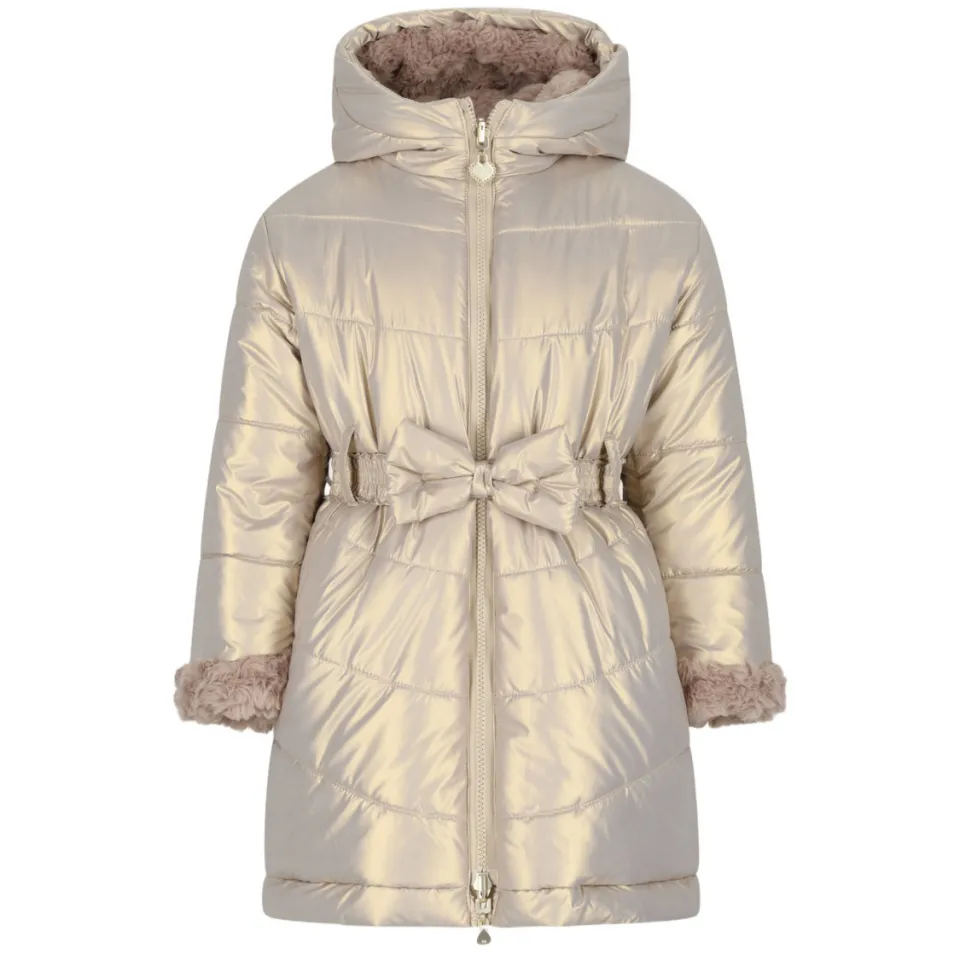 Le Chic reversible faux fur winterjas met ceintuur goud, foto 3