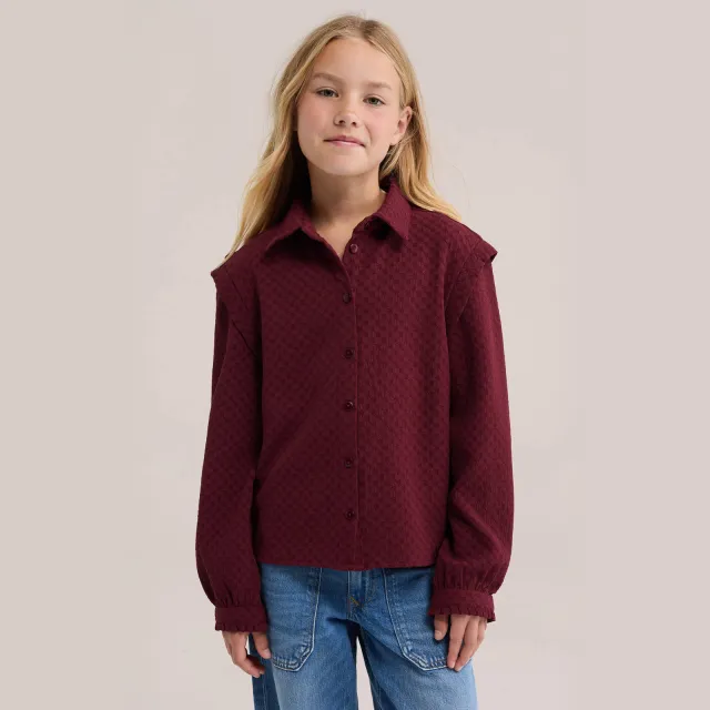 WE Fashion blouse donkerrood, foto 4