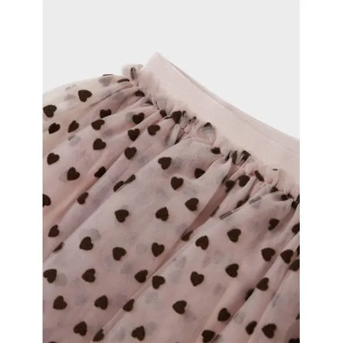NAME IT MINI korte tule rok met hartjes roze, foto 3