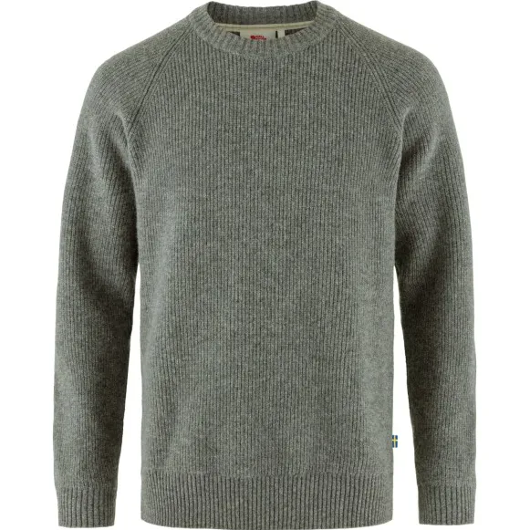 Fjällräven Övik Rib Sweater - Wollen trui, olijfgroen/grijs