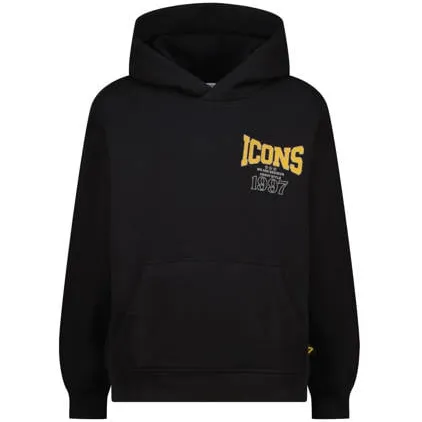 Vingino hoodie met backprint - zwart Sweater Backprint