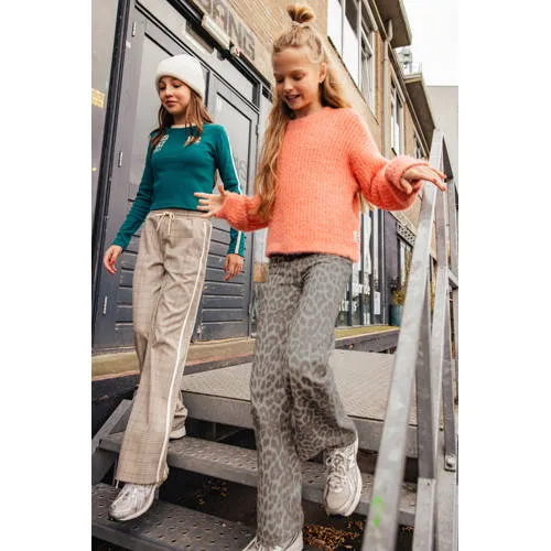 Indian Blue Jeans wide leg geruite broek beige, foto 3