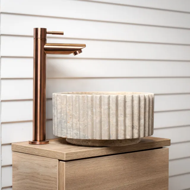 Loutro Waskom Loutro Irini Rond 25x25x14 cm Marmer Loutro Crème