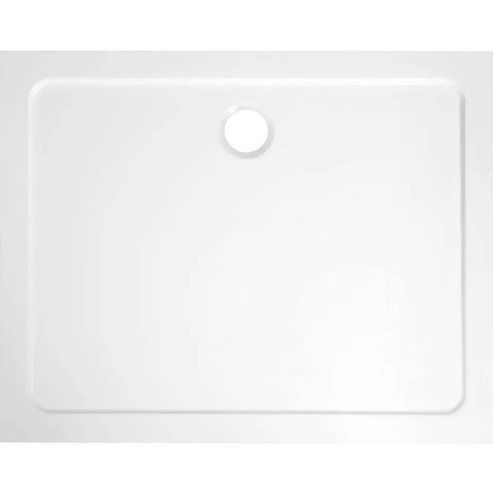Sapho Aqualine gegoten marmer douchebak 100x70x3 cm rechthoek wit, foto 2