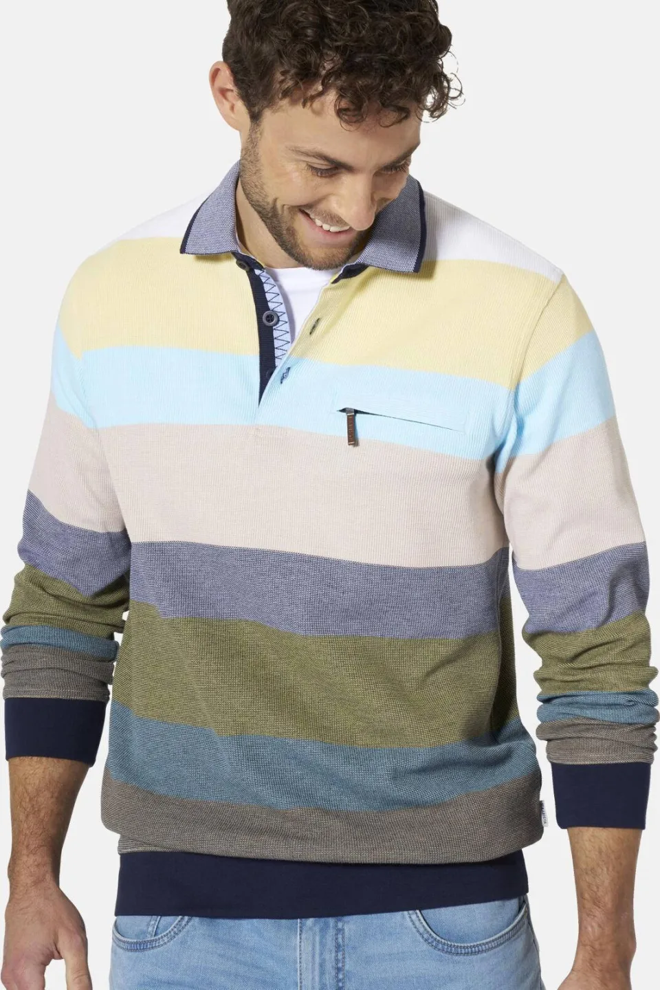 Babista regular fit gebreide gestreepte trui Plus Size - meerkleurig geel/blauw, foto 6
