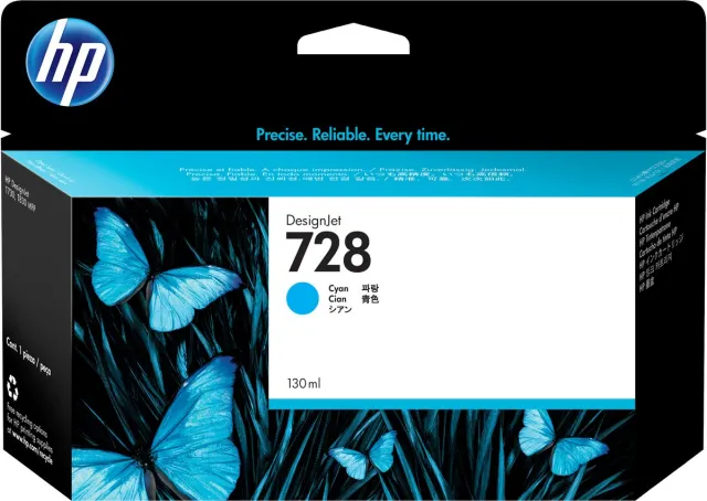 Hp 728 130-ml Cyan Inkt Cartridge Cyaan
