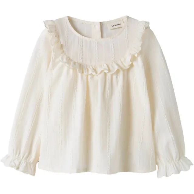 Lil' Atelier MINI blousetop met ruches - offwhite
