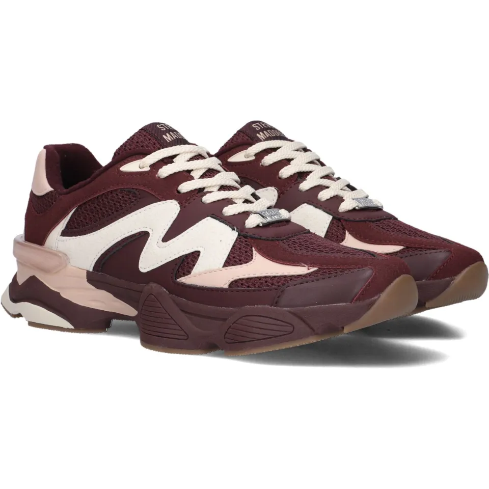 Steve Madden Speeder chunky imitatieleren sneakers - bordeaux/roze, foto 3