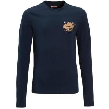 Orange Stars Longsleeve met printopdruk navy Blauw Meisjes Katoen Ronde hals - glitter donkerblauw