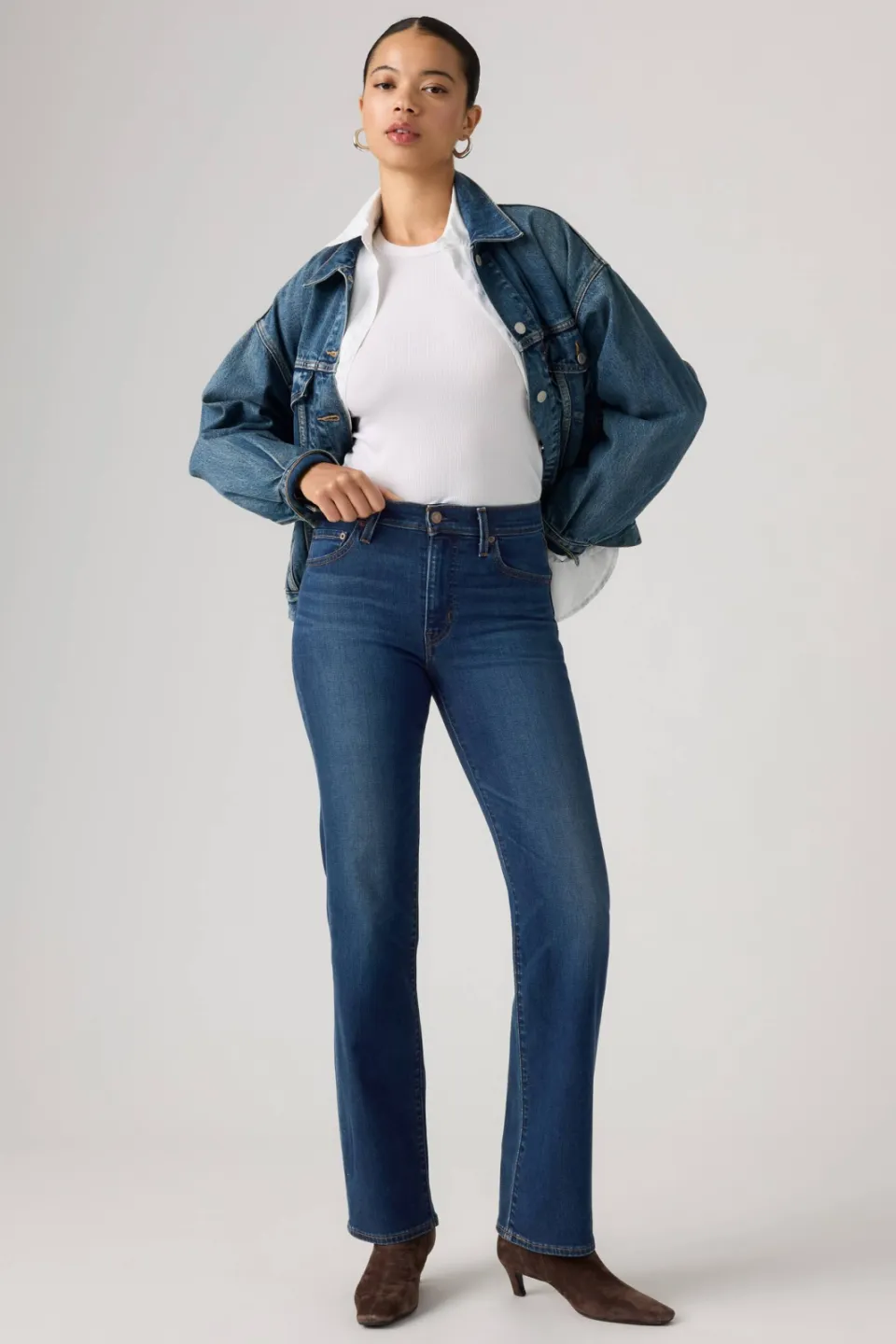 Levi's 723 HIGH RISE STRAIGHT jeans - blauw Medium blue denim