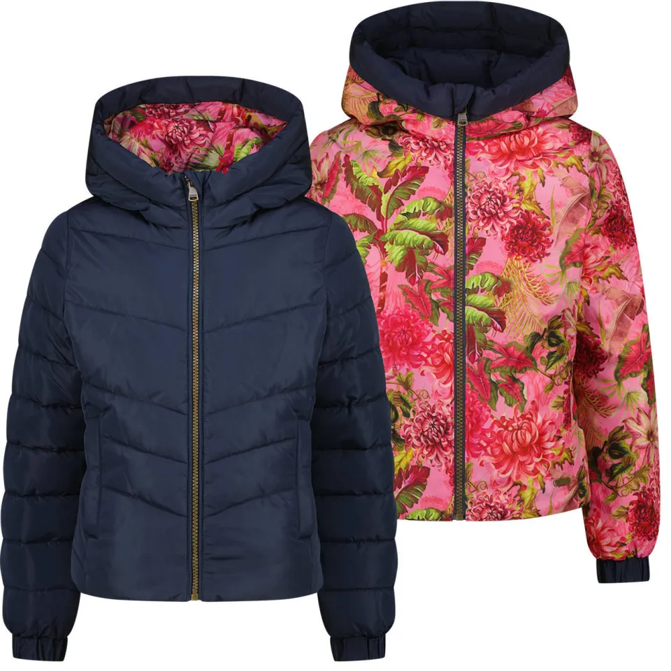 Vingino reversible jas donkerblauw donkerblauw/roze, foto 3