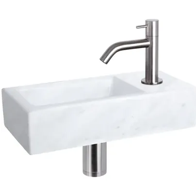 Differnz Fonteinset Mix&match Marmer Gebogen Mat Chroom