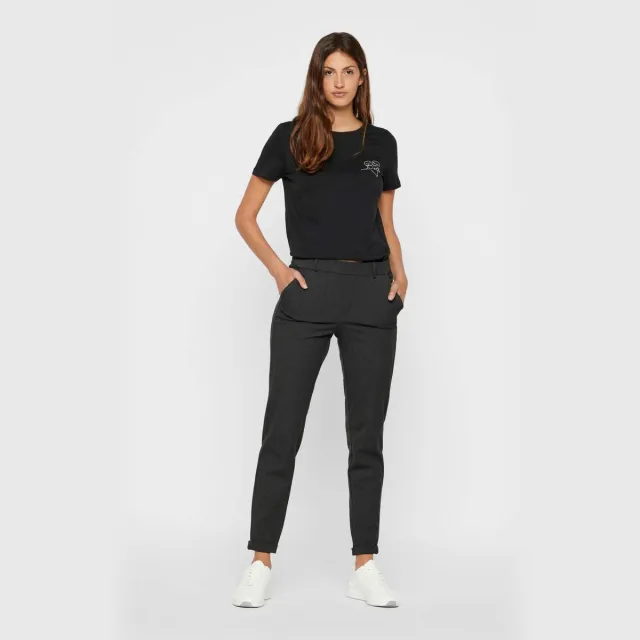Vero Moda VMMAYA pantalon zwart Dark Grey Melange
