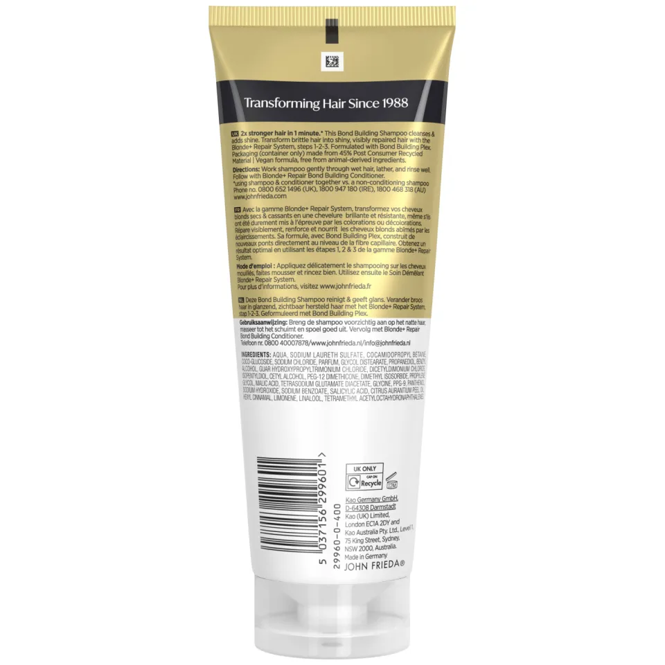John Frieda Blonde+ Repair bond building shampoo, foto 4